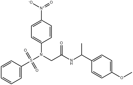 2-[4-nitro(phenylsulfonyl)anilino]-N-[1-(4-methoxyphenyl)ethyl]acetamide Struktur