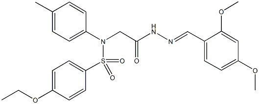 N-{2-[2-(2,4-dimethoxybenzylidene)hydrazino]-2-oxoethyl}-4-ethoxy-N-(4-methylphenyl)benzenesulfonamide Struktur