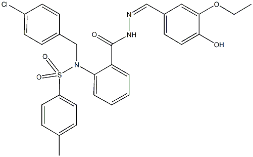 N-(4-chlorobenzyl)-N-(2-{[2-(3-ethoxy-4-hydroxybenzylidene)hydrazino]carbonyl}phenyl)-4-methylbenzenesulfonamide Struktur