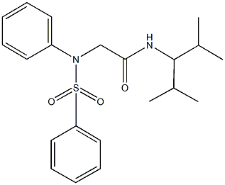 N-(1-isopropyl-2-methylpropyl)-2-[(phenylsulfonyl)anilino]acetamide Struktur