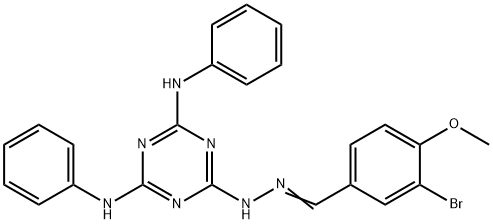 3-bromo-4-methoxybenzaldehyde (4,6-dianilino-1,3,5-triazin-2-yl)hydrazone Struktur