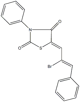 5-(2-bromo-3-phenyl-2-propenylidene)-3-phenyl-1,3-thiazolidine-2,4-dione Struktur