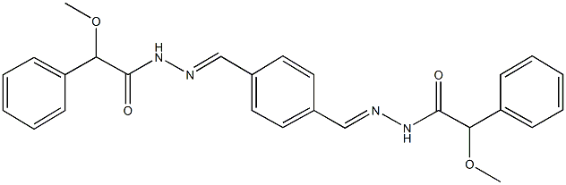 2-methoxy-N'-(4-{2-[methoxy(phenyl)acetyl]carbohydrazonoyl}benzylidene)-2-phenylacetohydrazide Struktur