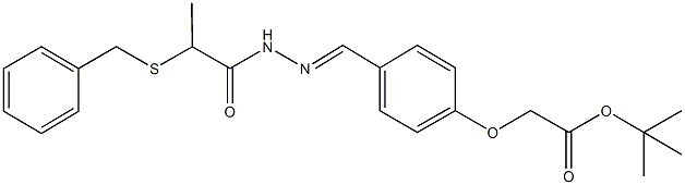 tert-butyl (4-{2-[2-(benzylsulfanyl)propanoyl]carbohydrazonoyl}phenoxy)acetate Struktur