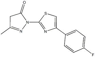 2-[4-(4-fluorophenyl)-1,3-thiazol-2-yl]-5-methyl-2,4-dihydro-3H-pyrazol-3-one Struktur