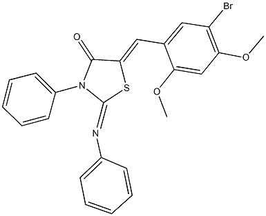 5-(5-bromo-2,4-dimethoxybenzylidene)-3-phenyl-2-(phenylimino)-1,3-thiazolidin-4-one Struktur