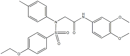 N-(3,4-dimethoxyphenyl)-2-{[(4-ethoxyphenyl)sulfonyl]-4-methylanilino}acetamide Struktur