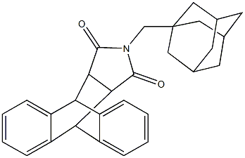 13-(1-adamantylmethyl)-9,10-dihydro-12,14-oxo-9,10-[3,4]pyrrolidinoanthracene Struktur