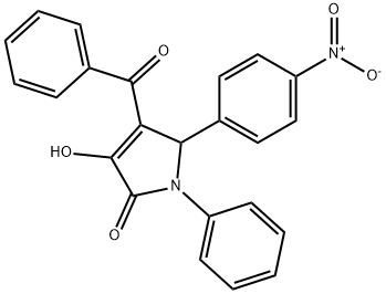 4-benzoyl-3-hydroxy-5-{4-nitrophenyl}-1-phenyl-1,5-dihydro-2H-pyrrol-2-one Struktur