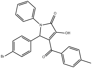 5-(4-bromophenyl)-3-hydroxy-4-(4-methylbenzoyl)-1-phenyl-1,5-dihydro-2H-pyrrol-2-one Struktur