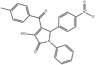 3-hydroxy-5-{4-nitrophenyl}-4-(4-methylbenzoyl)-1-phenyl-1,5-dihydro-2H-pyrrol-2-one Struktur