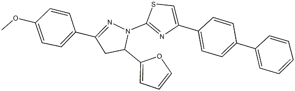 4-[1-(4-[1,1'-biphenyl]-4-yl-1,3-thiazol-2-yl)-5-(2-furyl)-4,5-dihydro-1H-pyrazol-3-yl]phenyl methyl ether Struktur