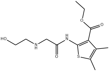 ethyl 2-({[(2-hydroxyethyl)amino]acetyl}amino)-4,5-dimethyl-3-thiophenecarboxylate Struktur