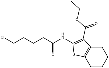 ethyl 2-[(5-chloropentanoyl)amino]-4,5,6,7-tetrahydro-1-benzothiophene-3-carboxylate Struktur