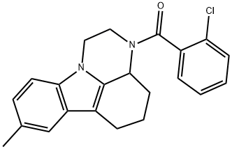 3-(2-chlorobenzoyl)-8-methyl-2,3,3a,4,5,6-hexahydro-1H-pyrazino[3,2,1-jk]carbazole Struktur