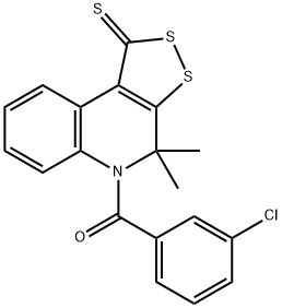 5-(3-chlorobenzoyl)-4,4-dimethyl-4,5-dihydro-1H-[1,2]dithiolo[3,4-c]quinoline-1-thione Struktur