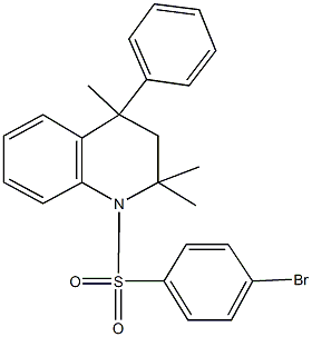 1-[(4-bromophenyl)sulfonyl]-2,2,4-trimethyl-4-phenyl-1,2,3,4-tetrahydroquinoline Struktur