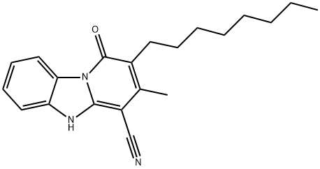 3-methyl-2-octyl-1-oxo-1,5-dihydropyrido[1,2-a]benzimidazole-4-carbonitrile Struktur