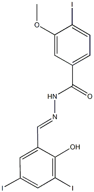 N'-(2-hydroxy-3,5-diiodobenzylidene)-4-iodo-3-methoxybenzohydrazide Struktur