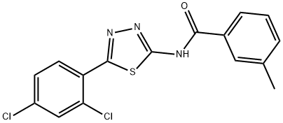 N-[5-(2,4-dichlorophenyl)-1,3,4-thiadiazol-2-yl]-3-methylbenzamide Struktur