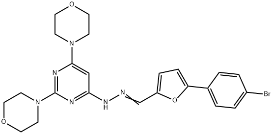 5-(4-bromophenyl)-2-furaldehyde [2,6-di(4-morpholinyl)-4-pyrimidinyl]hydrazone Struktur