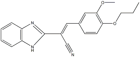 2-(1H-benzimidazol-2-yl)-3-(3-methoxy-4-propoxyphenyl)acrylonitrile Struktur