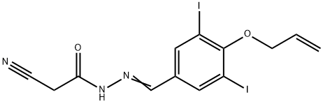 N'-[4-(allyloxy)-3,5-diiodobenzylidene]-2-cyanoacetohydrazide Struktur