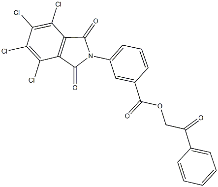 2-oxo-2-phenylethyl 3-(4,5,6,7-tetrachloro-1,3-dioxo-1,3-dihydro-2H-isoindol-2-yl)benzoate Struktur