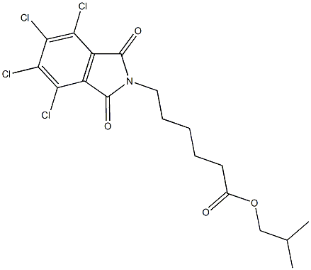 isobutyl 6-(4,5,6,7-tetrachloro-1,3-dioxo-1,3-dihydro-2H-isoindol-2-yl)hexanoate Struktur