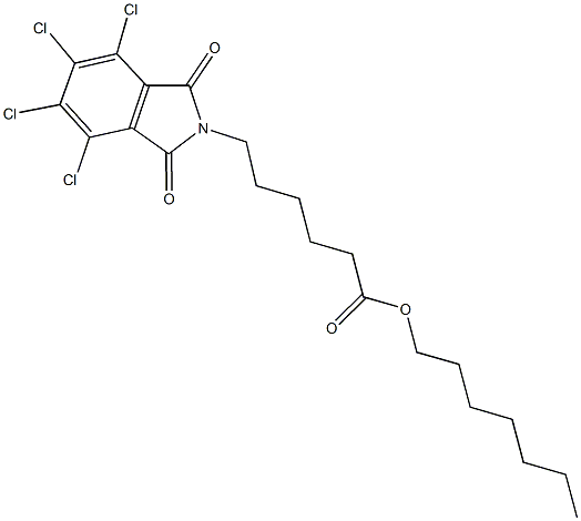 heptyl 6-(4,5,6,7-tetrachloro-1,3-dioxo-1,3-dihydro-2H-isoindol-2-yl)hexanoate Struktur