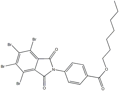 heptyl 4-(4,5,6,7-tetrabromo-1,3-dioxo-1,3-dihydro-2H-isoindol-2-yl)benzoate Struktur