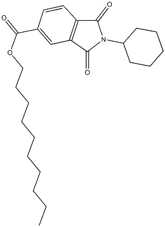 decyl 2-cyclohexyl-1,3-dioxo-5-isoindolinecarboxylate Struktur