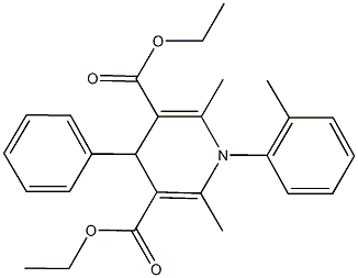 diethyl 2,6-dimethyl-1-(2-methylphenyl)-4-phenyl-1,4-dihydro-3,5-pyridinedicarboxylate Struktur