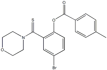 4-bromo-2-(4-morpholinylcarbothioyl)phenyl 4-methylbenzoate Struktur