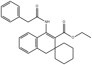 ethyl 1'-[(phenylacetyl)amino]-3',4'-dihydrospiro(cyclohexane-1,3'-naphthalene)-2'-carboxylate Struktur