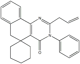 2-allyl-3-phenyl-5,6-dihydrospiro(benzo[h]quinazoline-5,1'-cyclohexane)-4(3H)-one Struktur