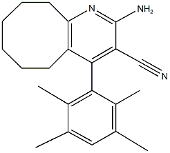 2-amino-4-(2,3,5,6-tetramethylphenyl)-5,6,7,8,9,10-hexahydrocycloocta[b]pyridine-3-carbonitrile Struktur