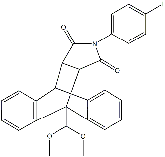 1-(dimethoxymethyl)-17-(4-iodophenyl)-17-azapentacyclo[6.6.5.0~2,7~.0~9,14~.0~15,19~]nonadeca-2,4,6,9,11,13-hexaene-16,18-dione Struktur