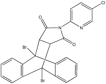 1,8-dibromo-17-(5-chloro-2-pyridinyl)-17-azapentacyclo[6.6.5.0~2,7~.0~9,14~.0~15,19~]nonadeca-2,4,6,9,11,13-hexaene-16,18-dione Struktur