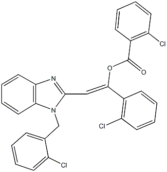 2-[1-(2-chlorobenzyl)-1H-benzimidazol-2-yl]-1-(2-chlorophenyl)vinyl 2-chlorobenzoate Struktur