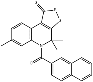 4,4,7-trimethyl-5-(2-naphthoyl)-4,5-dihydro-1H-[1,2]dithiolo[3,4-c]quinoline-1-thione Struktur