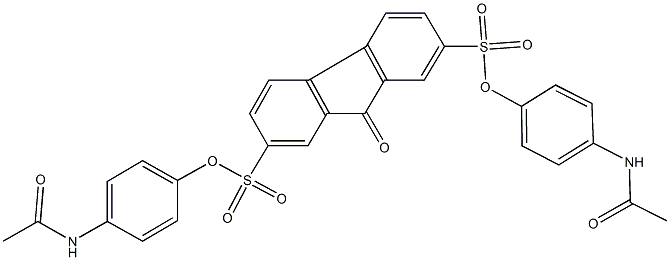 bis[4-(acetylamino)phenyl] 9-oxo-9H-fluorene-2,7-disulfonate Struktur