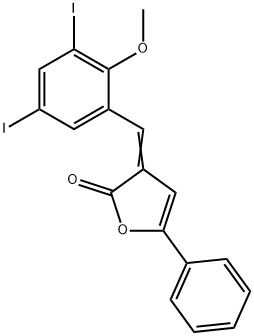 3-(3,5-diiodo-2-methoxybenzylidene)-5-phenyl-2(3H)-furanone Struktur