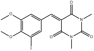 5-(3-iodo-4,5-dimethoxybenzylidene)-1,3-dimethyl-2,4,6(1H,3H,5H)-pyrimidinetrione Struktur