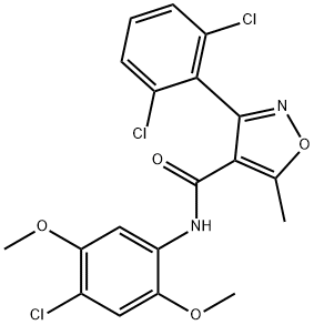 N-(4-chloro-2,5-dimethoxyphenyl)-3-(2,6-dichlorophenyl)-5-methylisoxazole-4-carboxamide Struktur