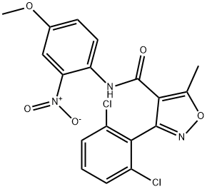 3-(2,6-dichlorophenyl)-N-[2-nitro-4-(methyloxy)phenyl]-5-methylisoxazole-4-carboxamide Struktur