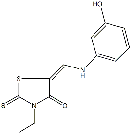 3-ethyl-5-[(3-hydroxyanilino)methylene]-2-thioxo-1,3-thiazolidin-4-one Struktur