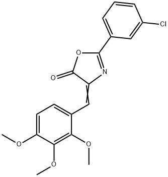 2-(3-chlorophenyl)-4-(2,3,4-trimethoxybenzylidene)-1,3-oxazol-5(4H)-one Struktur