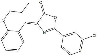 2-(3-chlorophenyl)-4-(2-propoxybenzylidene)-1,3-oxazol-5(4H)-one Struktur