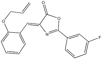 4-[2-(allyloxy)benzylidene]-2-(3-fluorophenyl)-1,3-oxazol-5(4H)-one Struktur